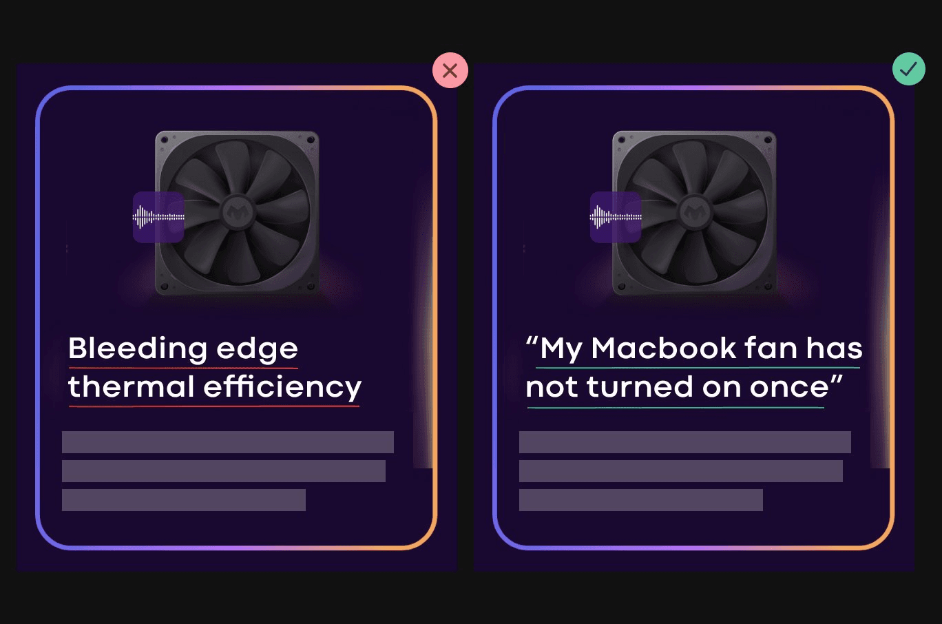 Complex headline vs human readable example